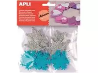 Een Apli Kids zelfklevende glitter sneeuwvlokken, blister met 22 stuks koop je bij ShopXPress