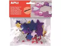 Een Apli Kids zelfklevende glitter sterren, blister met 50 stuks koop je bij ShopXPress