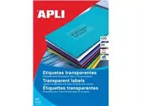 Een Apli Transparante etiketten ft 70 x 37 mm (b x h), 2.400 stuks, 24 per blad, doos van 100 blad koop je bij ShopXPress