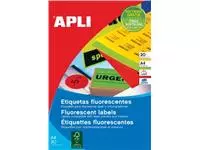 Een Apli fluorescerente etiketten 64 x 33,9 mm (b x h) geel koop je bij ShopXPress
