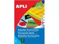 Een Apli fluorescerente etiketten 99,1 x 67,7 mm (b x h) geel koop je bij ShopXPress