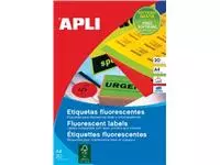 Een Apli fluorescerente etiketten 99,1 x 67,7 mm (b x h) oranje koop je bij ShopXPress