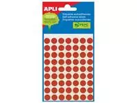 Een Apli ronde etiketten in etui diameter 10 mm, rood, 315 stuks, 63 per blad (2053) koop je bij ShopXPress