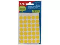 Een Apli ronde etiketten in etui diameter 13 mm, geel, 175 stuks, 35 per blad (2055) koop je bij ShopXPress