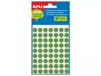 Een Apli ronde etiketten in etui diameter 13 mm, groen, 175 stuks, 35 per blad (2058) koop je bij ShopXPress
