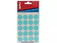 Een Apli ronde etiketten in etui diameter 19 mm, blauw, 100 stuks, 20 per blad (2064) koop je bij ShopXPress