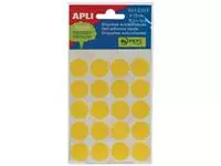 Een Apli ronde etiketten in etui diameter 19 mm, geel, 100 stuks, 20 per blad (2063) koop je bij ShopXPress
