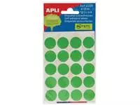 Een Apli ronde etiketten in etui diameter 19 mm, groen, 100 stuks, 20 per blad (2066) koop je bij ShopXPress