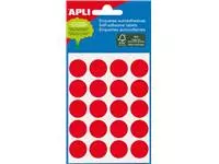 Een Apli ronde etiketten in etui diameter 19 mm, rood, 100 stuks, 20 per blad (2065) koop je bij ShopXPress