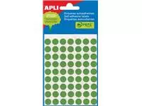 Een Apli ronde etiketten in etui diameter 8 mm, groen, 288 stuks, 96 per blad (2047) koop je bij ShopXPress