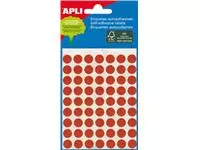 Een Apli ronde etiketten in etui diameter 8 mm, rood, 288 stuks, 96 per blad (2046) koop je bij ShopXPress