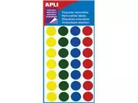 Een Apli verwijderbare etiketten cirkel 15 mm (b x h), 112 stuks koop je bij ShopXPress