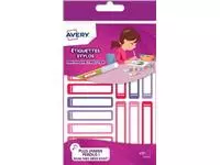 Een Avery Family mini naametiketten, ft 5 x 1 cm, roze/paars, ophangbare etui met 30 etiketten koop je bij ShopXPress