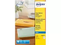 Een Avery J8560-25 adresetiketten ft 63,5 x 38,1 mm (b x h), 525 etiketten, transparant koop je bij ShopXPress
