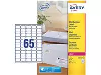 Een Avery L7651-25 mini adresetiketten ft 38,1 x 21,2 mm (b x h), 1.625 etiketten, wit koop je bij ShopXPress