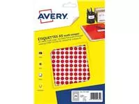 Een Avery PET08R ronde markeringsetiketten, diameter 8 mm, blister van 2940 stuks, rood koop je bij ShopXPress