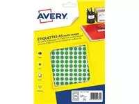 Een Avery PET08V ronde markeringsetiketten, diameter 8 mm, blister van 2940 stuks, groen koop je bij ShopXPress