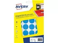 Een Avery PET30B ronde markeringsetiketten, diameter 30 mm, blister van 240 stuks, lichtblauw koop je bij ShopXPress