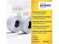 Een Avery PLP1626 etiketten voor prijstang permanent, ft 26 x 16 mm, 12 000 etiketten, wit koop je bij ShopXPress