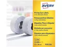 Een Avery PLR1226 etiketten voor prijstang afneembaar, ft 12 x 26 mm, 15 000 etiketten, wit koop je bij ShopXPress