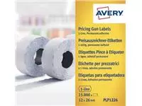 Een Avery YPLP1226 etiketten voor prijstang permanent, ft 12 x 26 mm, 15 000 etiketten, geel koop je bij ShopXPress