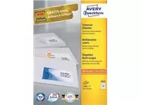 Een Avery Zweckform 3421, Universele etiketten, Ultragrip, wit, 100 vel, 33 per vel, 70 x 25,4 mm koop je bij ShopXPress