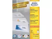 Een Avery Zweckform 3659, Universele etiketten, Ultragrip, wit, 100 vel, 12 per vel, 97 x 42,3 mm koop je bij ShopXPress