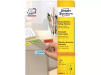 Een Avery afneembare gekleurde etiketten ft 99,1 x 38,1 mm (b x h), 280 stuks, 14 per blad, geel koop je bij ShopXPress