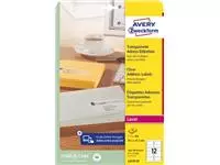 Een Avery transparante etiketten QuickPEEL ft 99,1 x 42,3 mm (b x h), 300 stuks, 12 per blad koop je bij ShopXPress