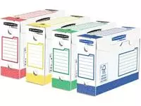 Een Bankers Box basic archiefdoos heavy duty, ft 9,5 x 24,5 x 33 cm, geassorteerde kleuren, pak van 8 stuks koop je bij ShopXPress