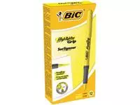 Een Bic markeerstift Highlighter Grip, geel, doos van 12 stuks koop je bij ShopXPress