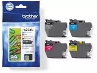 Een Brother inktcartridge, 1.500 - 3.000 pagina&#39;s, OEM LC-422XLVAL, 4 kleuren koop je bij ShopXPress