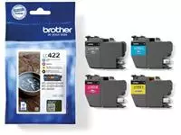 Een Brother inktcartridge, 550 pagina&#39;s, OEM LC-422VAL, 4 kleuren koop je bij ShopXPress