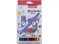 Een Bruynzeel Kids viltstiften Super Point, set van 20 stuks in geassorteerde kleuren koop je bij ShopXPress