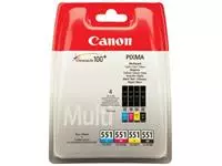 Een Canon inktcartridge CLI-551, 300-500 pagina&#39;s, OEM 6509B008, 4 kleuren koop je bij ShopXPress