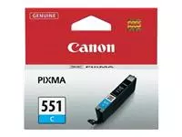 Een Canon inktcartridge CLI-551C, 332 pagina&#39;s, OEM 6509B001, cyaan koop je bij ShopXPress