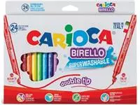 Een Carioca viltstift Dubbelpunter Birello Superwashab 24 stiften koop je bij ShopXPress