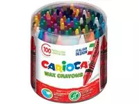 Een Carioca waskrijt Wax, plastic pot met 100 stuks in geassorteerde kleuren koop je bij ShopXPress