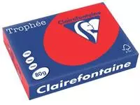 Een Clairefontaine Trophée Intens, gekleurd papier, A4, 80 g, 500 vel, koraal rood koop je bij ShopXPress