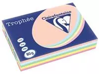 Een Clairefontaine Trophée Pastel, gekleurd papier, A3, 80 g, 5 x 100 vel, geassorteerde kleuren koop je bij ShopXPress