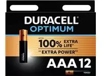 Een Duracell batterij Optimum AAA, blister van 12 stuks koop je bij ShopXPress