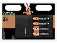 Een Duracell batterijlader Hi-Speed Value Charger, inclusief 2 AA en 2 AAA batterijen, op blister koop je bij ShopXPress