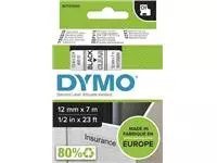 Een Dymo D1 tape 12 mm, zwart op transparant koop je bij ShopXPress