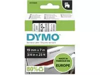 Een Dymo D1 tape 19 mm, zwart op transparant koop je bij ShopXPress