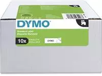 Een Dymo D1 tape 9 mm, zwart op wit, pak van 10 stuks koop je bij ShopXPress