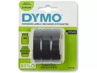 Een Dymo D3 tape 9 mm, wit op zwart, blister van 3 stuks koop je bij ShopXPress