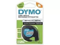 Een Dymo LetraTAG tape 12 mm, metallic zilver koop je bij ShopXPress