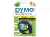 Een Dymo LetraTAG tape 12 mm, plastic geel koop je bij ShopXPress