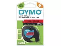 Een Dymo LetraTAG tape 12 mm, plastic rood koop je bij ShopXPress