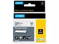 Een Dymo RHINO flexibele nylontape 19 mm, zwart op wit koop je bij ShopXPress